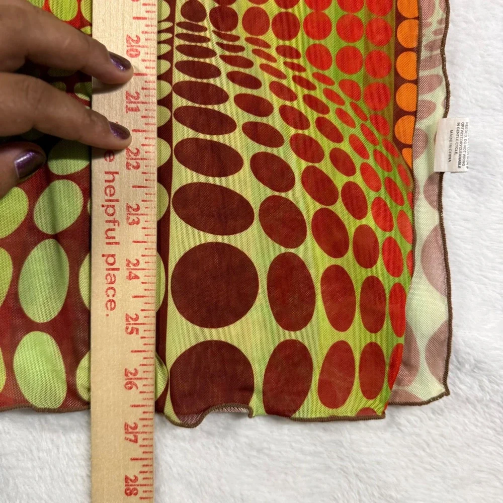 Psychedelic Scarf Headwrap Orange Dotted Mesh Optical Illusion Vector Abstract